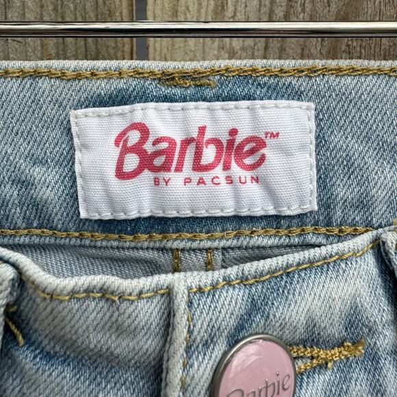 Barbie X PacSun Jeans Stretch High Rise Bootcut Denim Light Blue Size 22 NWT - Picture 7 of 9